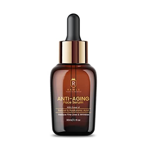 RAWLS Face Serum for Glowing Skin, 30ML | Anti-Aging Serum with Retinol, Hyaluronic Acid & Vitamin C | Reduces Fine Lines, Wrinkles & Boosts Collagen | Lightweight & Non-Sticky | For Women & Men | All Skin Types