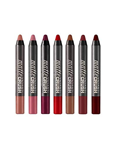 VASANTI Matte Crush Lipstick Pencil – Rosy Pout Medium Pink Brown – Soft, Velvety Matte Finish, Waterproof, Smooth Application – Natural, Vegan, Paraben-Free Lip Color