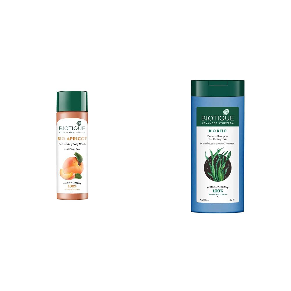Biotique Bio Apricot Refreshing Body Wash, 190ml And Biotique Bio Honey Gel Refreshing Foaming Face Cleanser, 120ml