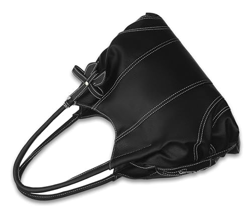Fostelo Women's Vegan Leather Style Diva Handbag Shoulder Hobo Bag Ladies Purse (Large)