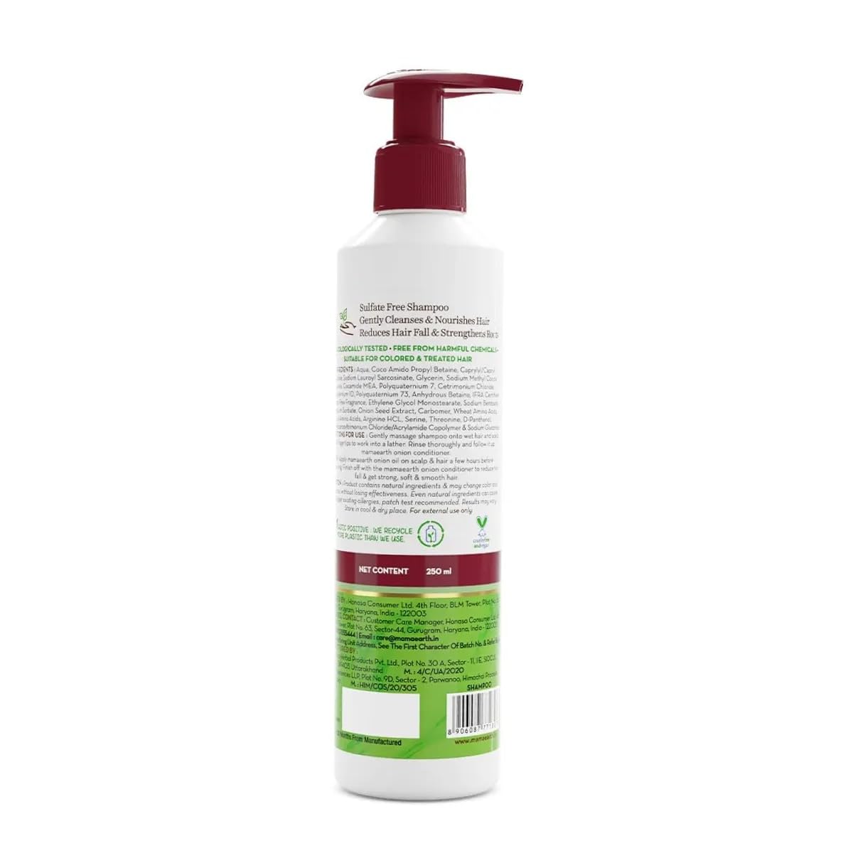 Mamaearth Onion Shampoo for Hair Growth | With Onion Oil & Plant Keratin | Stronger, Thicker and Longer Hair | Sulfate Free, Paraben Free | 8.45 fl oz (250ml)