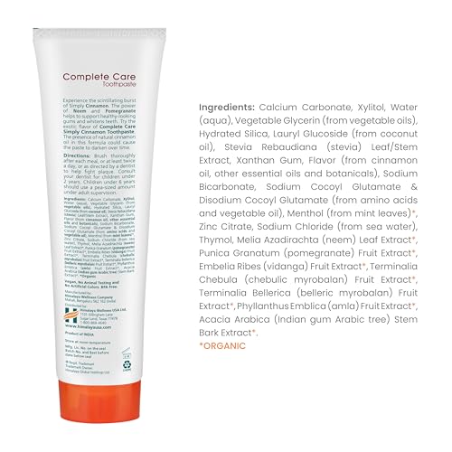 Himalaya Botanique Complete Care Toothpaste, Herbal, Mint Flavor, Fights Plaque, Freshens Breath, Fluoride Free, No Artificial Flavors, SLS Free, Cruelty Free, Foaming, 5.29 Oz, 4 Pack