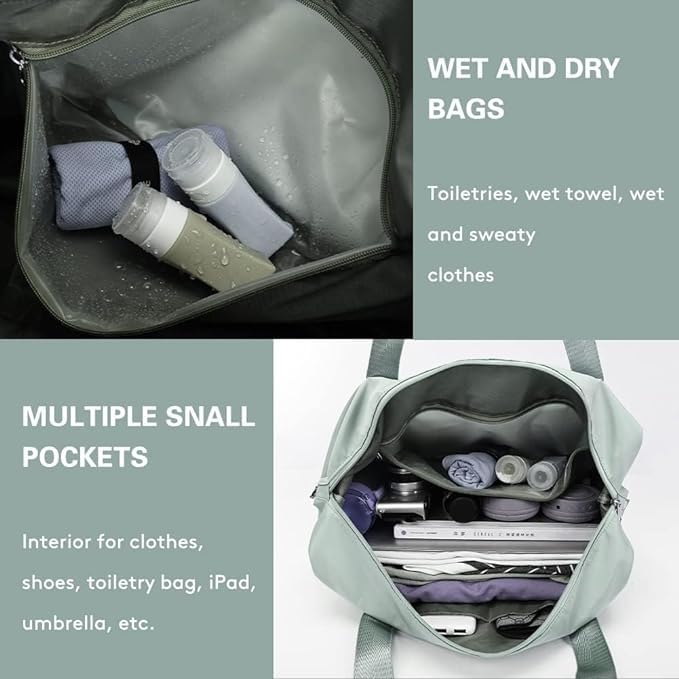 Wazdorf 41 Liter Expandable Travel Bags for Women, Duffle Bags for Women Luggage, Foldable Vanity Traveling Bag, Waterproof Hand Bag for Ladies Personal Items