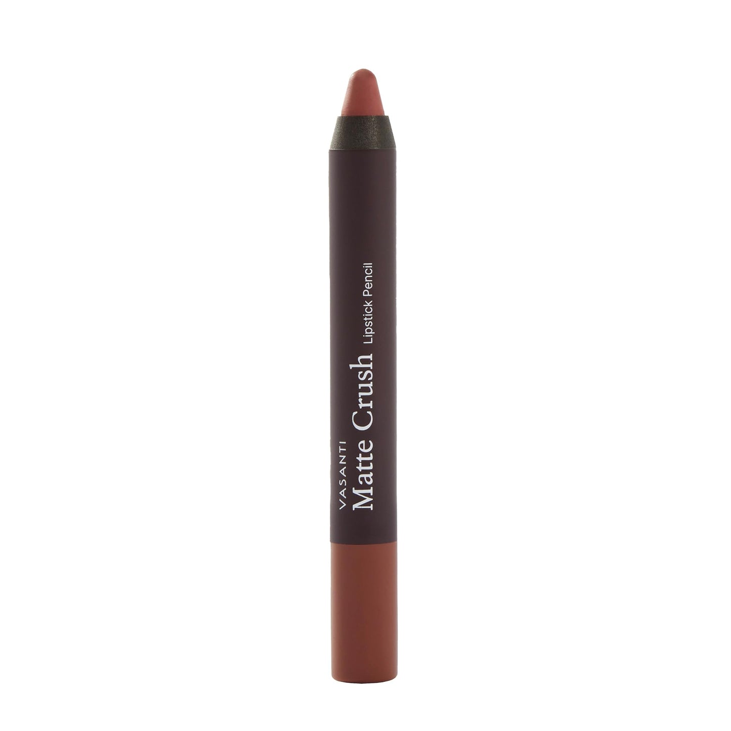 VASANTI Matte Crush Lipstick Pencil – Rosy Pout Medium Pink Brown – Soft, Velvety Matte Finish, Waterproof, Smooth Application – Natural, Vegan, Paraben-Free Lip Color
