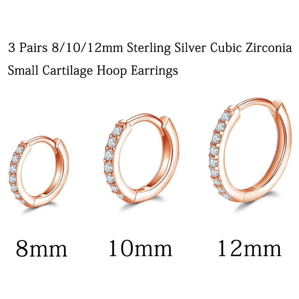 VAMA FASHIONS 18K Rose Gold Plated Hypoallergenic Piercing Kaju Kan ki Bali Hoop Earring Dainty Chunky Huggie Baali Stud Earrings for Girls Women