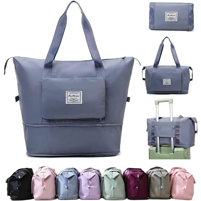 Wazdorf 41 Liter Expandable Travel Bags for Women, Duffle Bags for Women Luggage, Foldable Vanity Traveling Bag, Waterproof Hand Bag for Ladies Personal Items