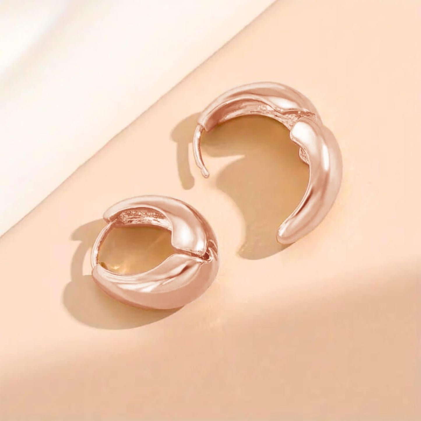 VAMA FASHIONS 18K Rose Gold Plated Hypoallergenic Piercing Kaju Kan ki Bali Hoop Earring Dainty Chunky Huggie Baali Stud Earrings for Girls Women