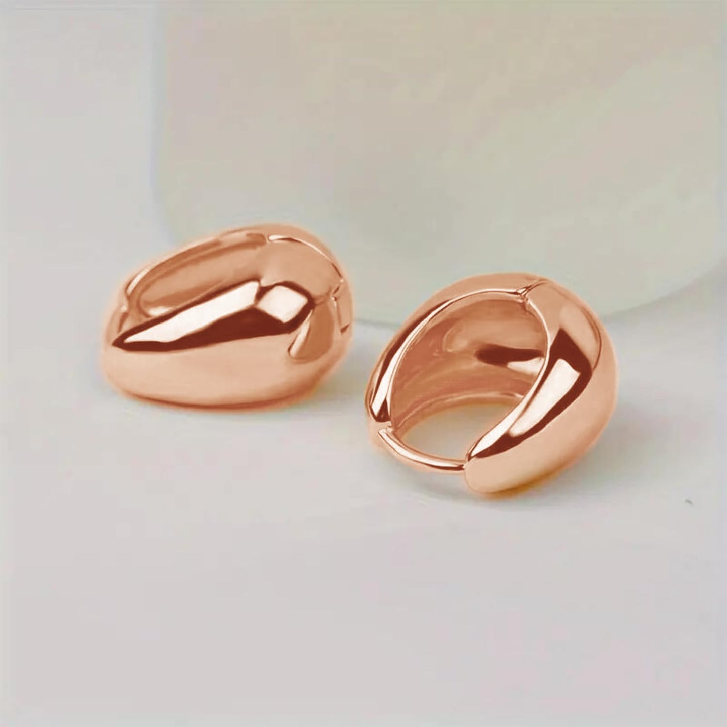 VAMA FASHIONS 18K Rose Gold Plated Hypoallergenic Piercing Kaju Kan ki Bali Hoop Earring Dainty Chunky Huggie Baali Stud Earrings for Girls Women