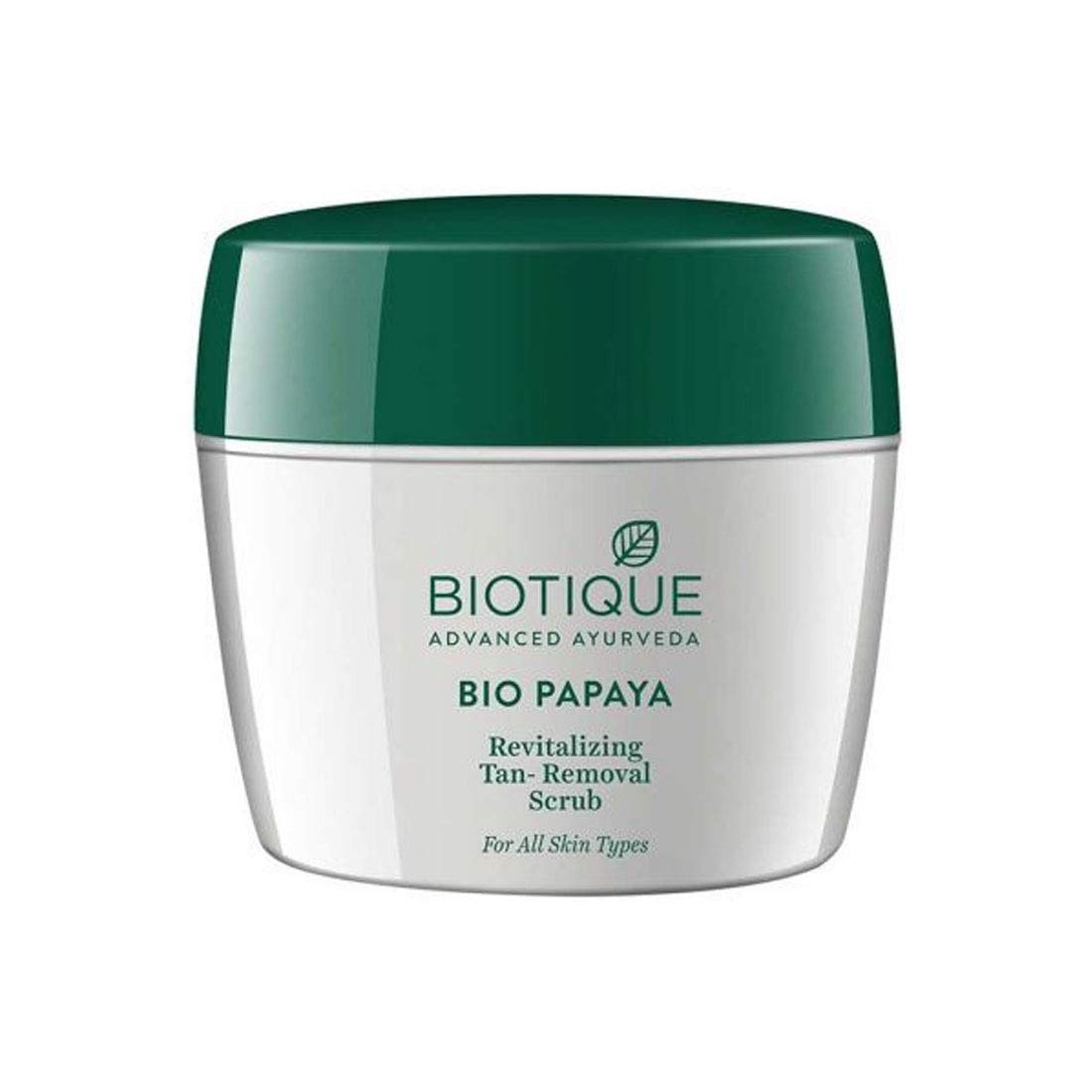Biotique Papaya Tan Removal Brightening & Revitalizing Face Scrub | Gentle Exfoliation | Smooth and Clear Complexation | 100% Botanical Extracts| Suitable for All Skin Types | 75g