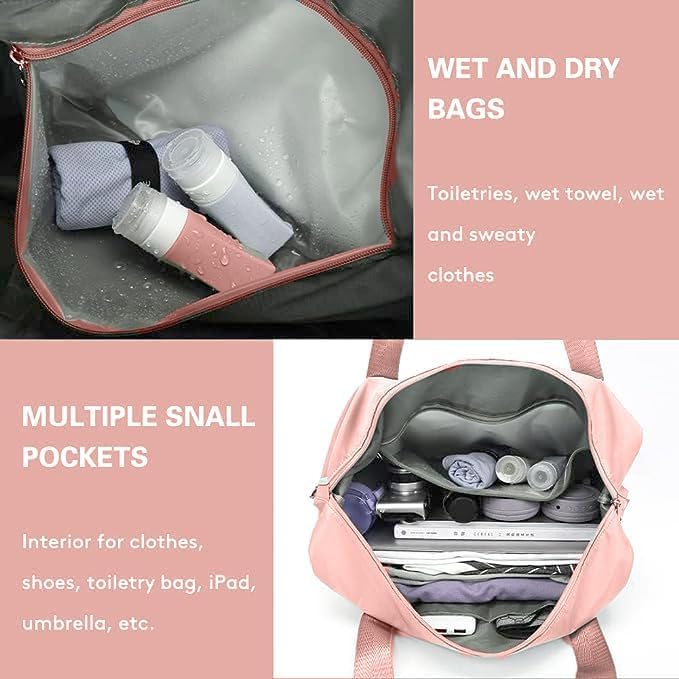 Wazdorf 41 Liter Expandable Travel Bags for Women, Duffle Bags for Women Luggage, Foldable Vanity Traveling Bag, Waterproof Hand Bag for Ladies Personal Items