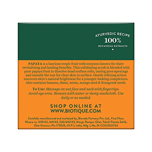 Biotique BIO PAPAYA Revitalizing Tan- Removal scrub 75gm/ 2.65 Fl.Oz