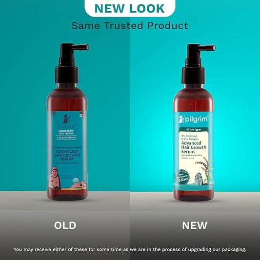 Pilgrim Redensyl 3% + Anagain 4% Advanced Hair Growth Serum (100ml) with Korean Black Rice, Controls Hair Fall, Stimulates Hair Growth, Increase Hair Density | HairGrowth Serum for Men & Women