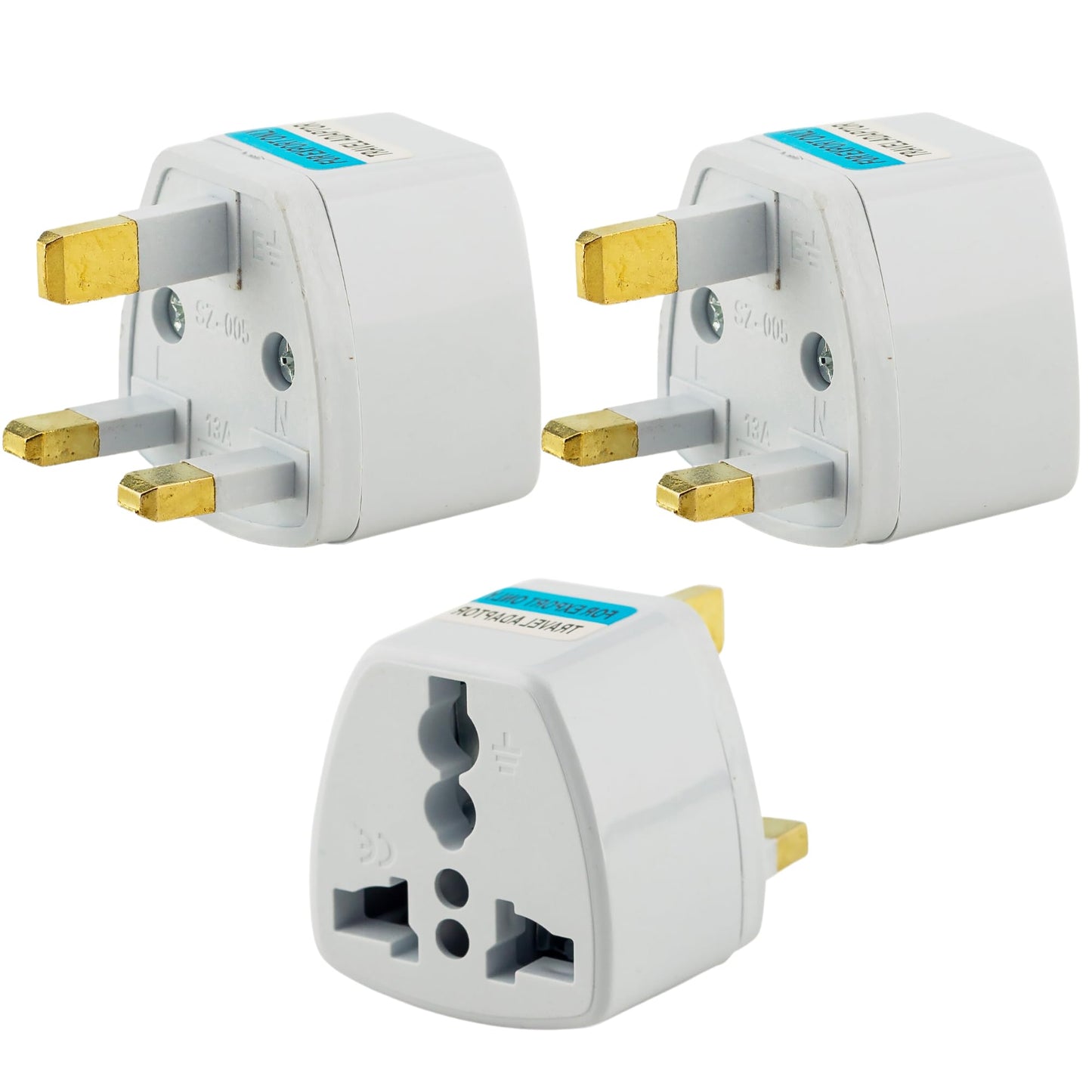 Hi-PLASST (3pcs) Type-A US Converter Plug // India to USA Universal Travel Adapter for USA, Canada, Mexico, Brazil, Philippines, Cuba, Thailand, Taiwan, Japan, Panama, etc