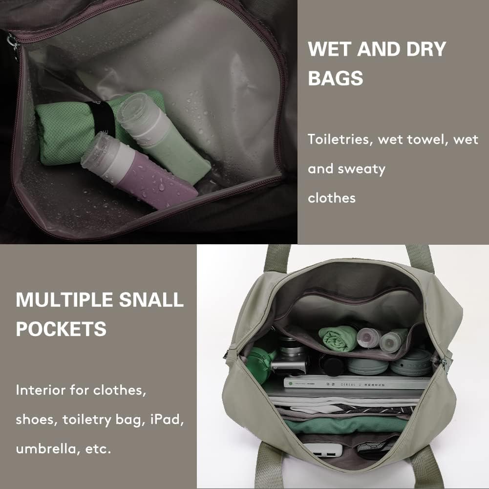 Wazdorf 41 Liter Expandable Travel Bags for Women, Duffle Bags for Women Luggage, Foldable Vanity Traveling Bag, Waterproof Hand Bag for Ladies Personal Items