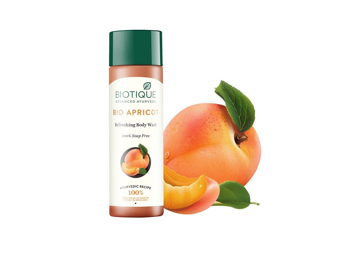 Biotique Bio Apricot Refreshing Body Wash, 190ml And Biotique Bio Honey Gel Refreshing Foaming Face Cleanser, 120ml