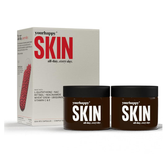 YourHappyLife Advanced L-Glutathione Glow-Up Skin Capsules with NAC for Brighter Clearer Skin & Pigmentation Reduction | with Retinol & Niacinamide, 30 capsules