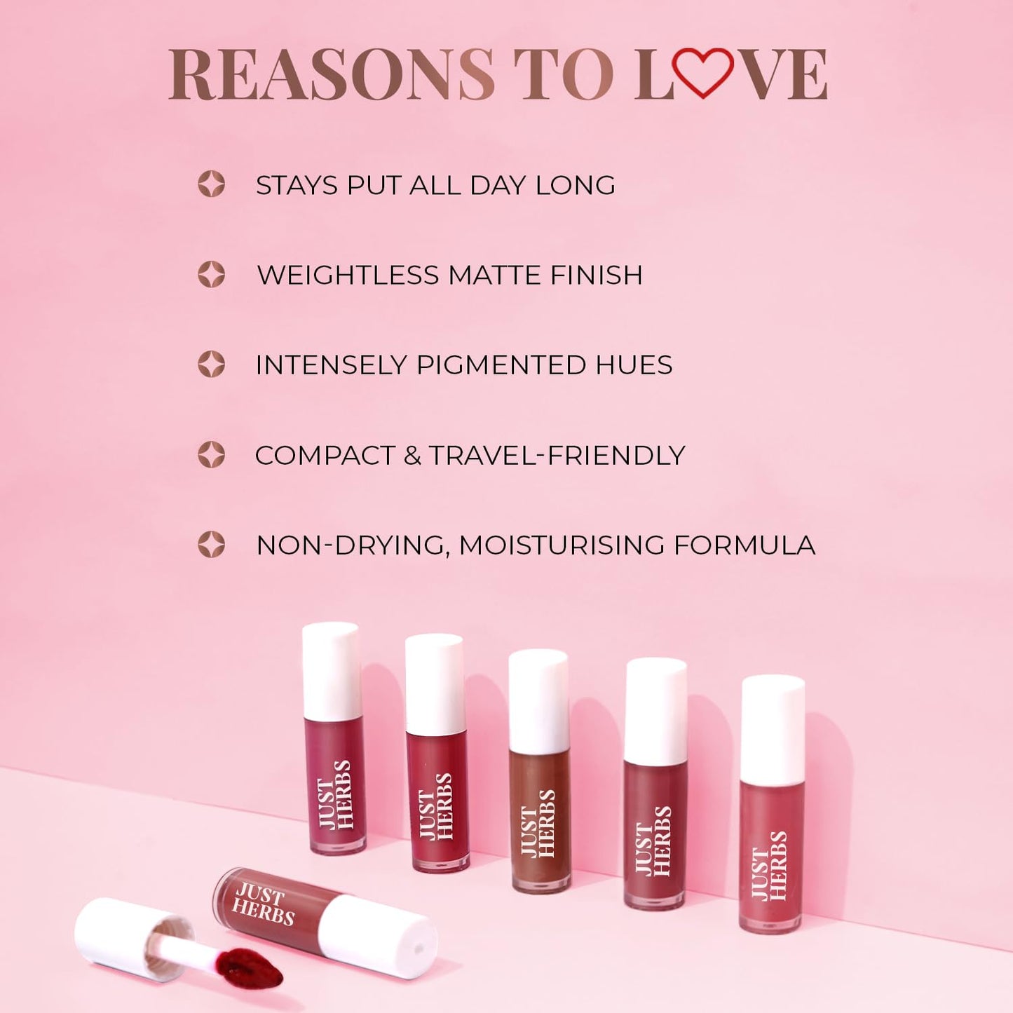 Organic Liquid Lipstick Kit Set of 5, Hydrating & Lightweight Lip Color - Paraben & Silicon Free - 1.6 fl oz. (Deeps & Reds)