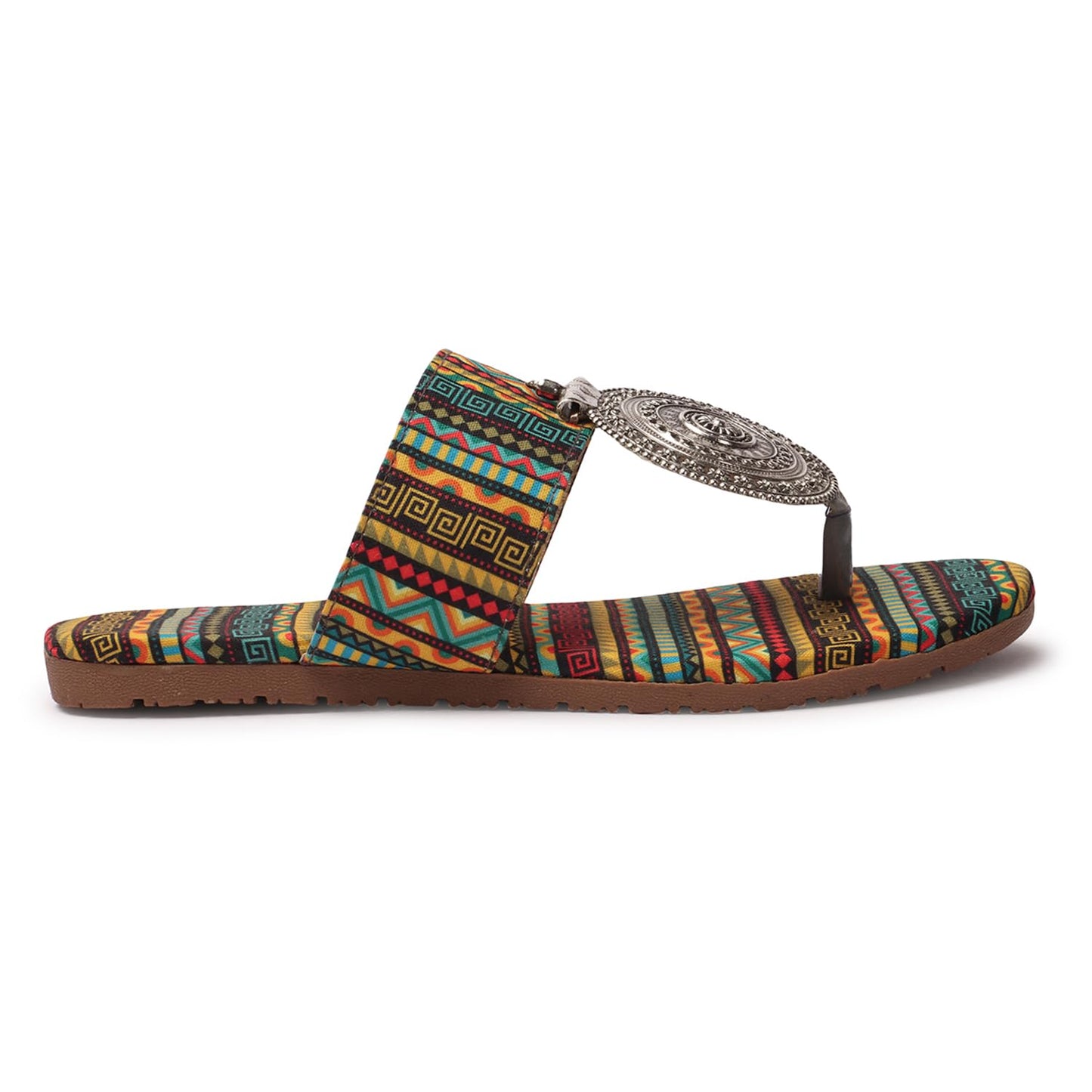 Women's Banjara Style Rajasthani Chappal Ethnic Flats Sandal, Traditional Slip-On Slipper 3 to 8 Sizes