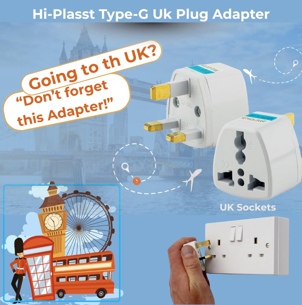 Hi-PLASST (3pcs) Type-A US Converter Plug // India to USA Universal Travel Adapter for USA, Canada, Mexico, Brazil, Philippines, Cuba, Thailand, Taiwan, Japan, Panama, etc
