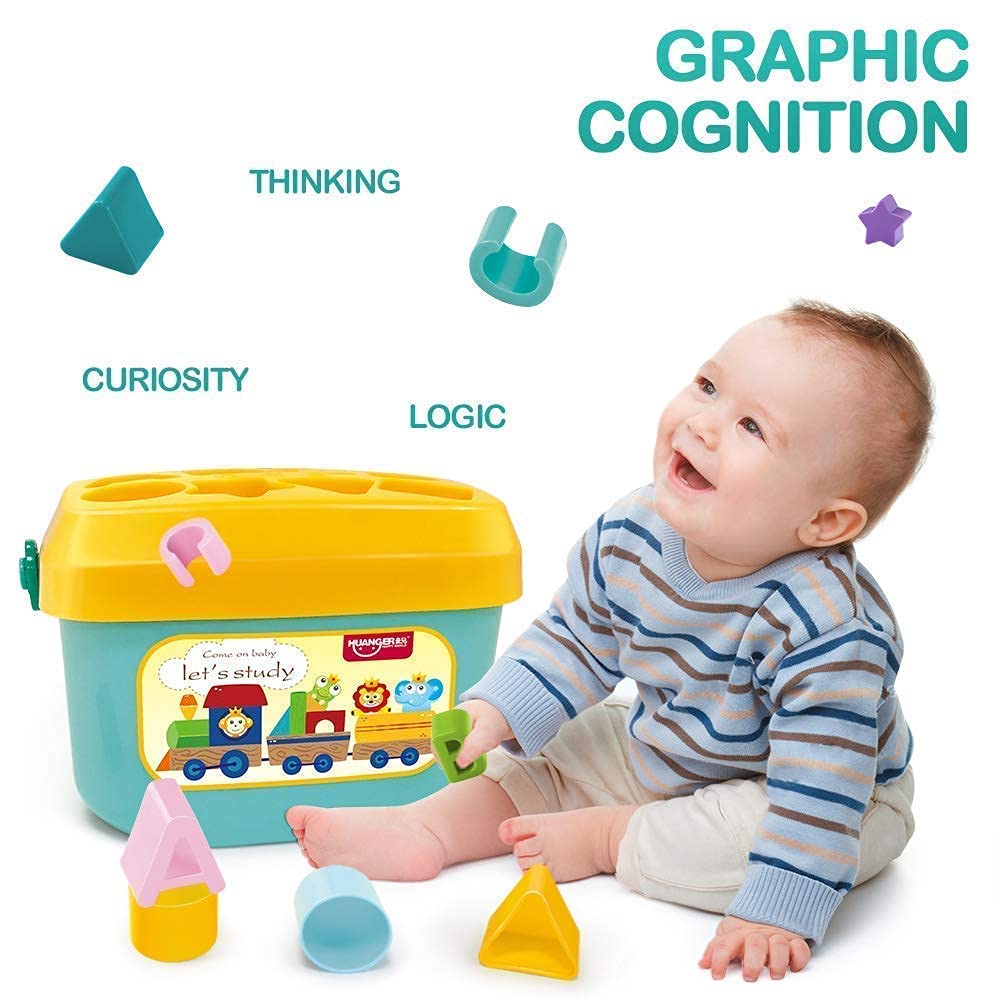 Wirescorts Angle Geometric Plastic Blocks, Sorting & Stacking Toys for Toddlers and Kids Preschool, Color Stacker Shape Sorter Gift Educational Learning Toy for 1 2 3 Years Boys and Girls, Multicolor