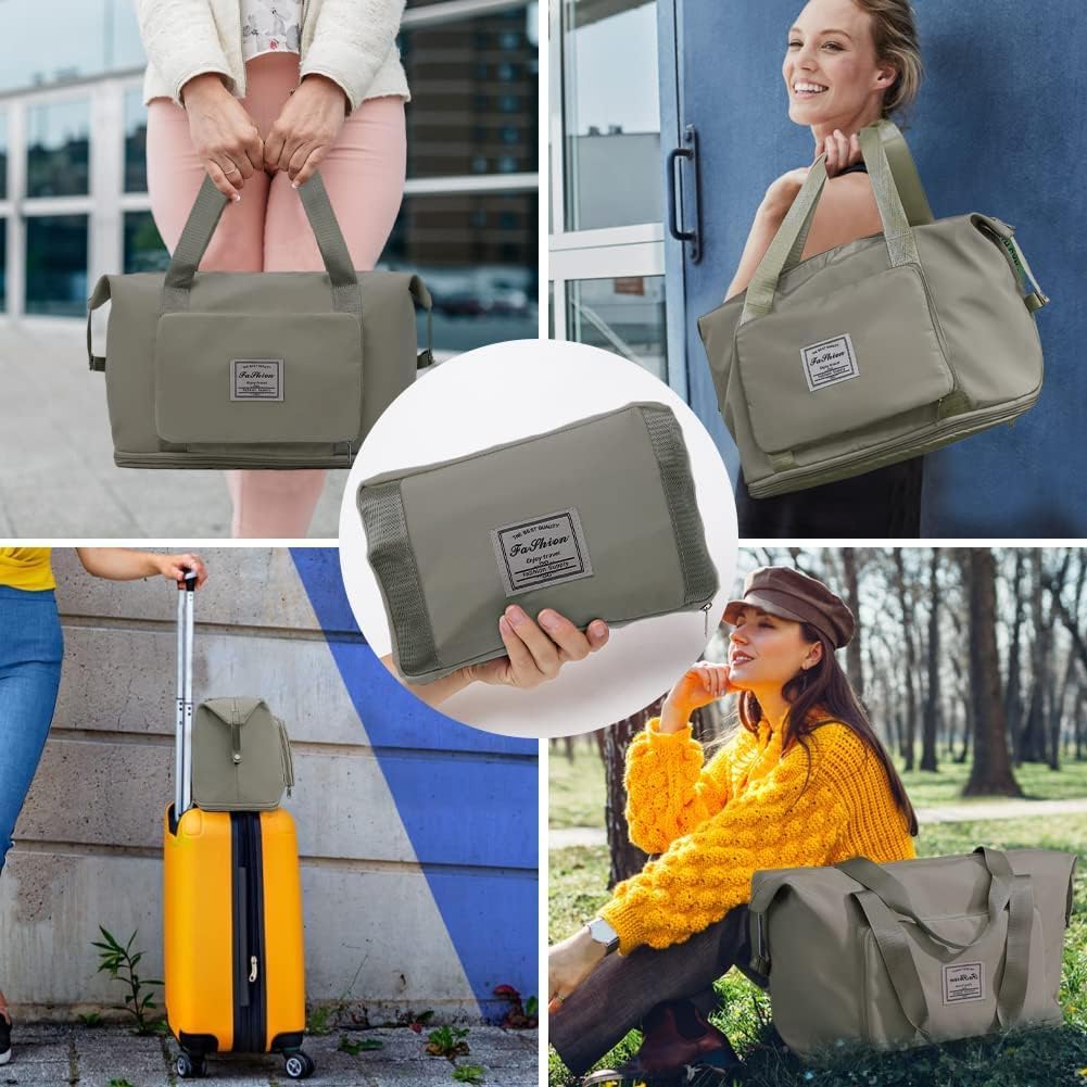 Wazdorf 41 Liter Expandable Travel Bags for Women, Duffle Bags for Women Luggage, Foldable Vanity Traveling Bag, Waterproof Hand Bag for Ladies Personal Items