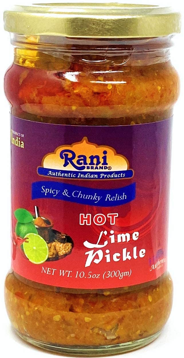 Rani Lime Pickle Hot (Achar, Spicy Indian Relish) 10.5oz (300g) Glass Jar ~ Vegan | Gluten Free | NON-GMO | No Colors | Popular Indian Condiment, Indian Origin