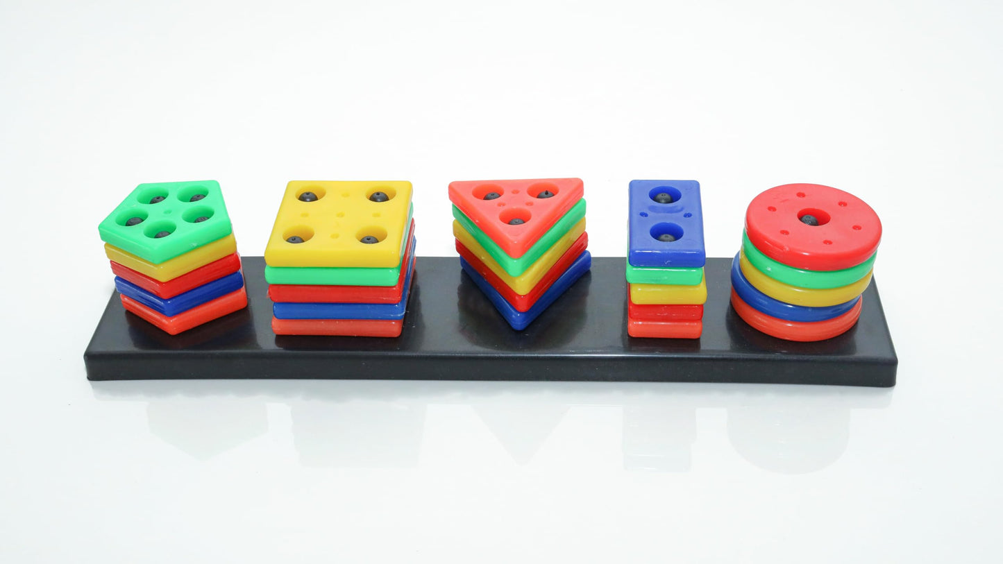Wirescorts Angle Geometric Plastic Blocks, Sorting & Stacking Toys for Toddlers and Kids Preschool, Color Stacker Shape Sorter Gift Educational Learning Toy for 1 2 3 Years Boys and Girls, Multicolor