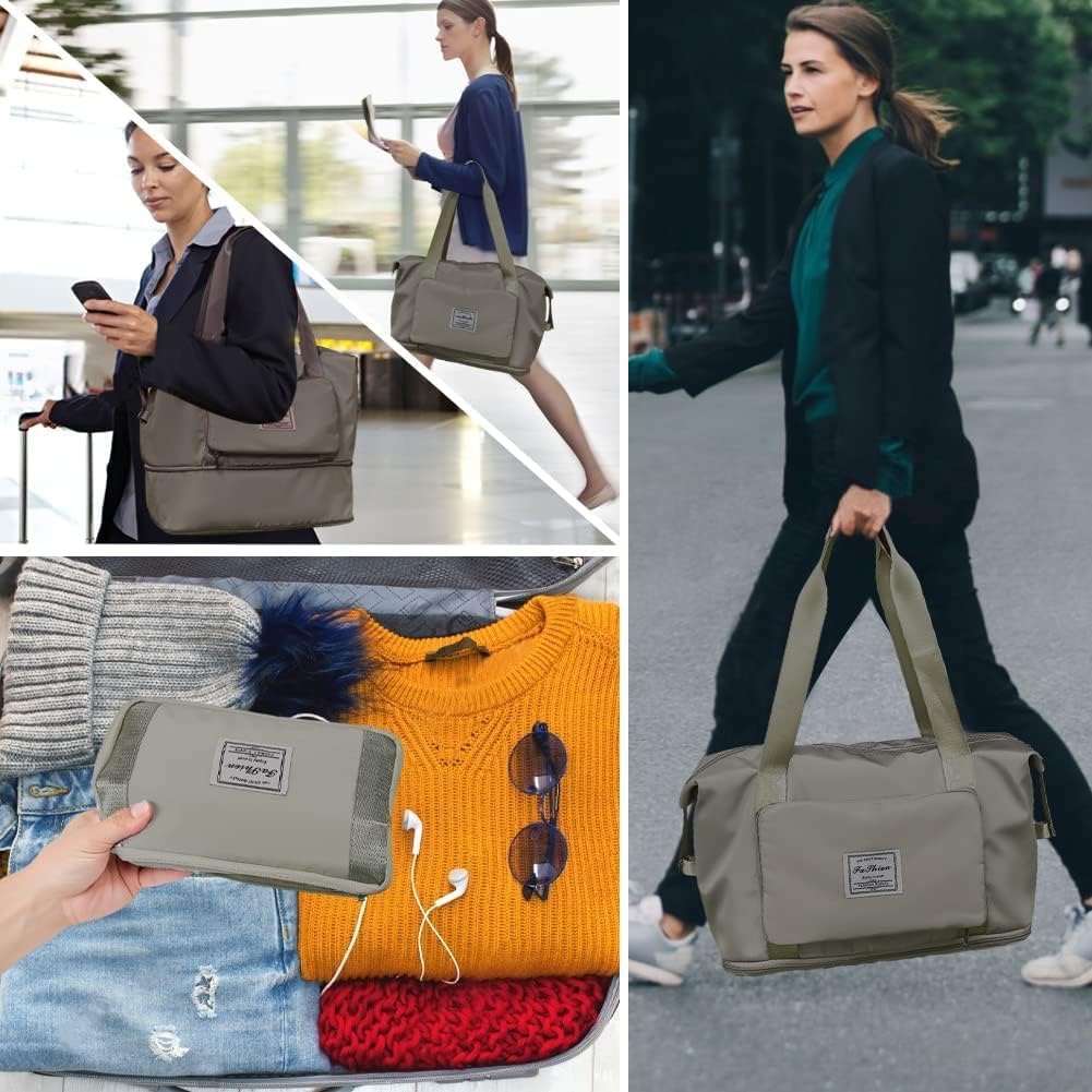 Wazdorf 41 Liter Expandable Travel Bags for Women, Duffle Bags for Women Luggage, Foldable Vanity Traveling Bag, Waterproof Hand Bag for Ladies Personal Items