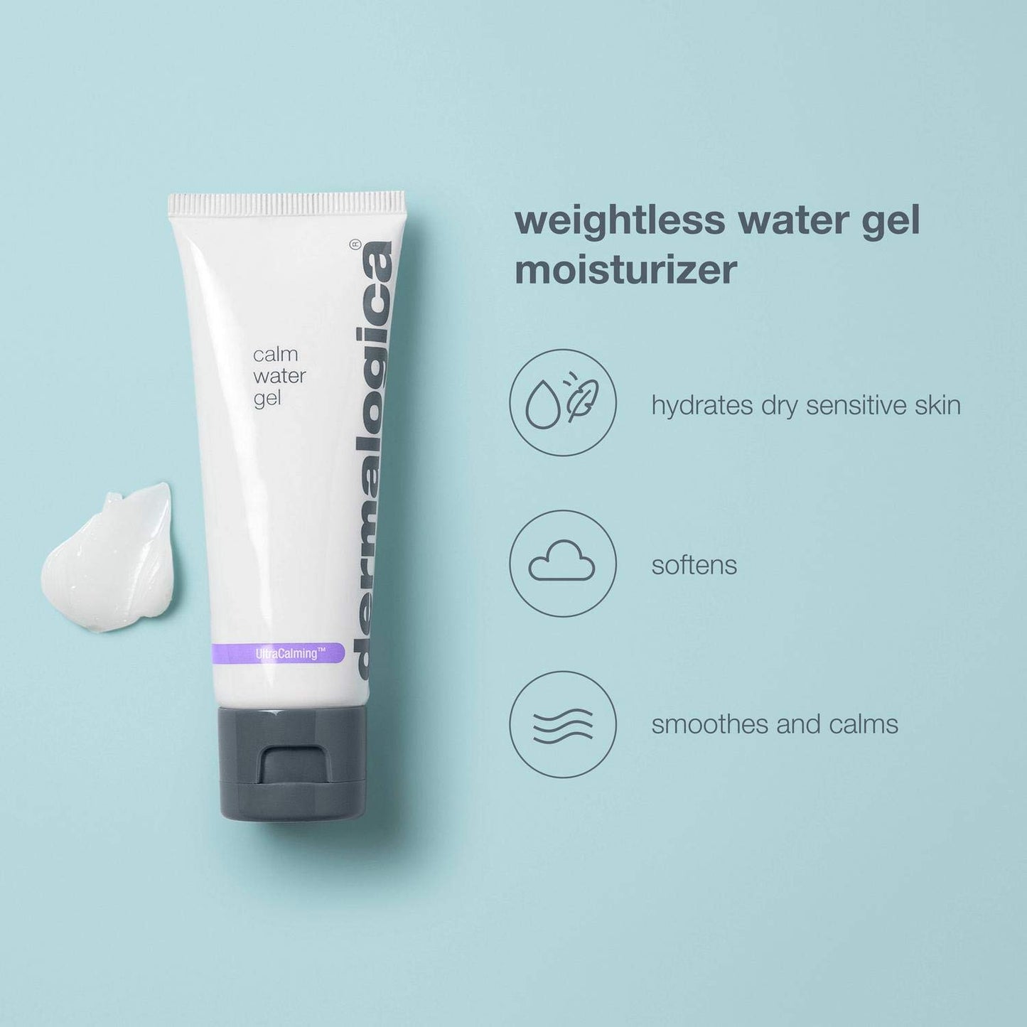 Dermalogica Calm Water Gel, Weightless Face Moisturizer for Sensitive Skin - Help Support Healthy Moisture Balance with Lavender Essential Oil, 1.7 Fl Oz