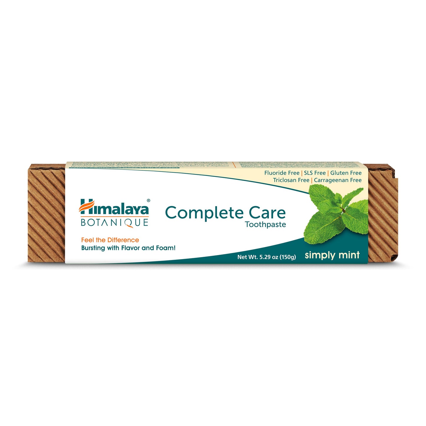 Himalaya Botanique Complete Care Toothpaste, Herbal, Mint Flavor, Fights Plaque, Freshens Breath, Fluoride Free, No Artificial Flavors, SLS Free, Cruelty Free, Foaming, 5.29 Oz, 4 Pack