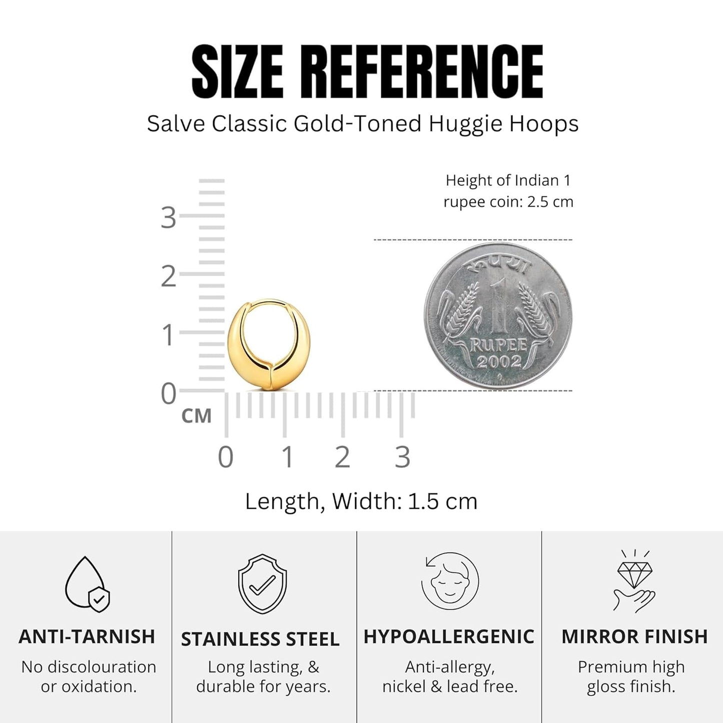 Salve Stylish Trendy Chunky Golden Dainty Small Huggie Hoop Earrings | Latest Fancy Trendy Hoops Bali Studs | Korean Fashion Jewellery Women & Girls (Oval)