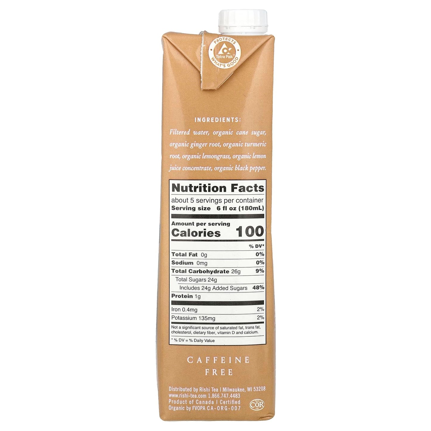 Rishi Tea Masala Chai Latte - Organic Black Tea Concentrate, Easy-to-Serve Hot or Iced Chai Mix - 32 fl oz Carton, 8 Servings (Pack of 12)