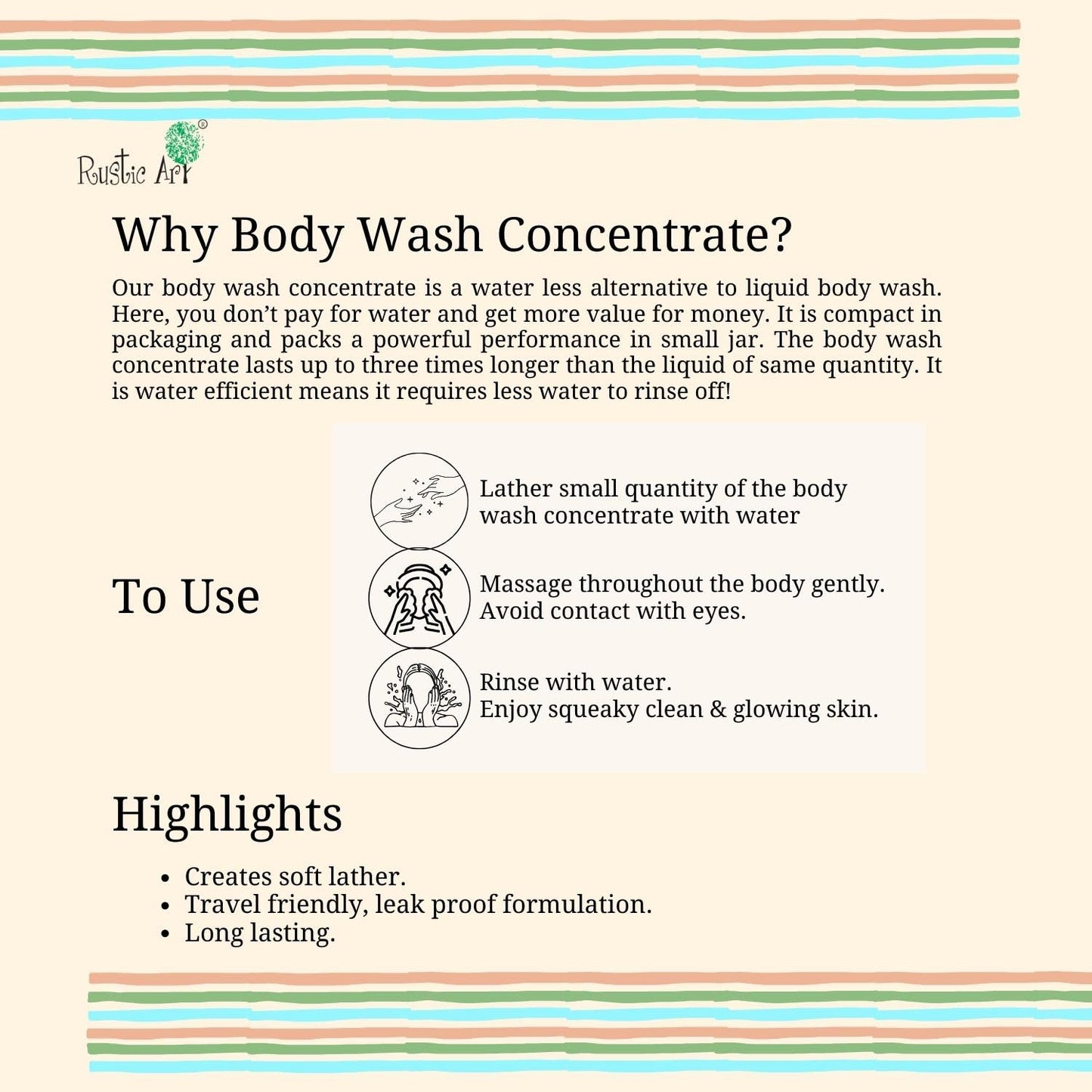 Rustic Art Rosemary Peppermint Body Wash | Organic Castile Soap | Cooling, Fights Body Acne & Gently Exfoliates | Sulphate & Paraben-Free | For Women & Men | Deep Cleansing & Moisturizing | 300ml
