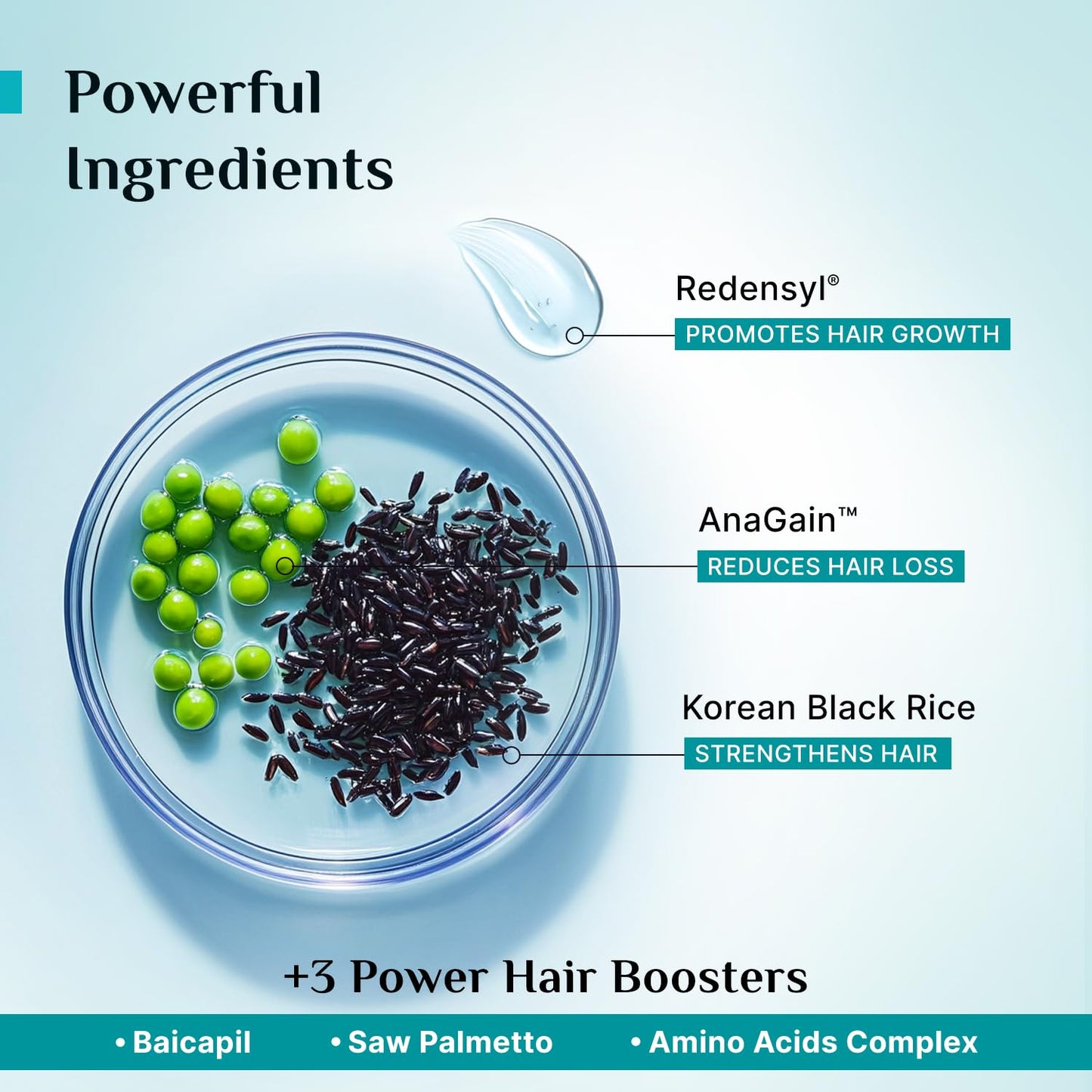 Pilgrim Advanced Hair Growth Serum with Redensyl 3%, Anagain 4% & Baicapil | Hair Fall Control & Regrowth | Korean Black Rice | For Men & Women, 1.69 Fl Oz (50ml)