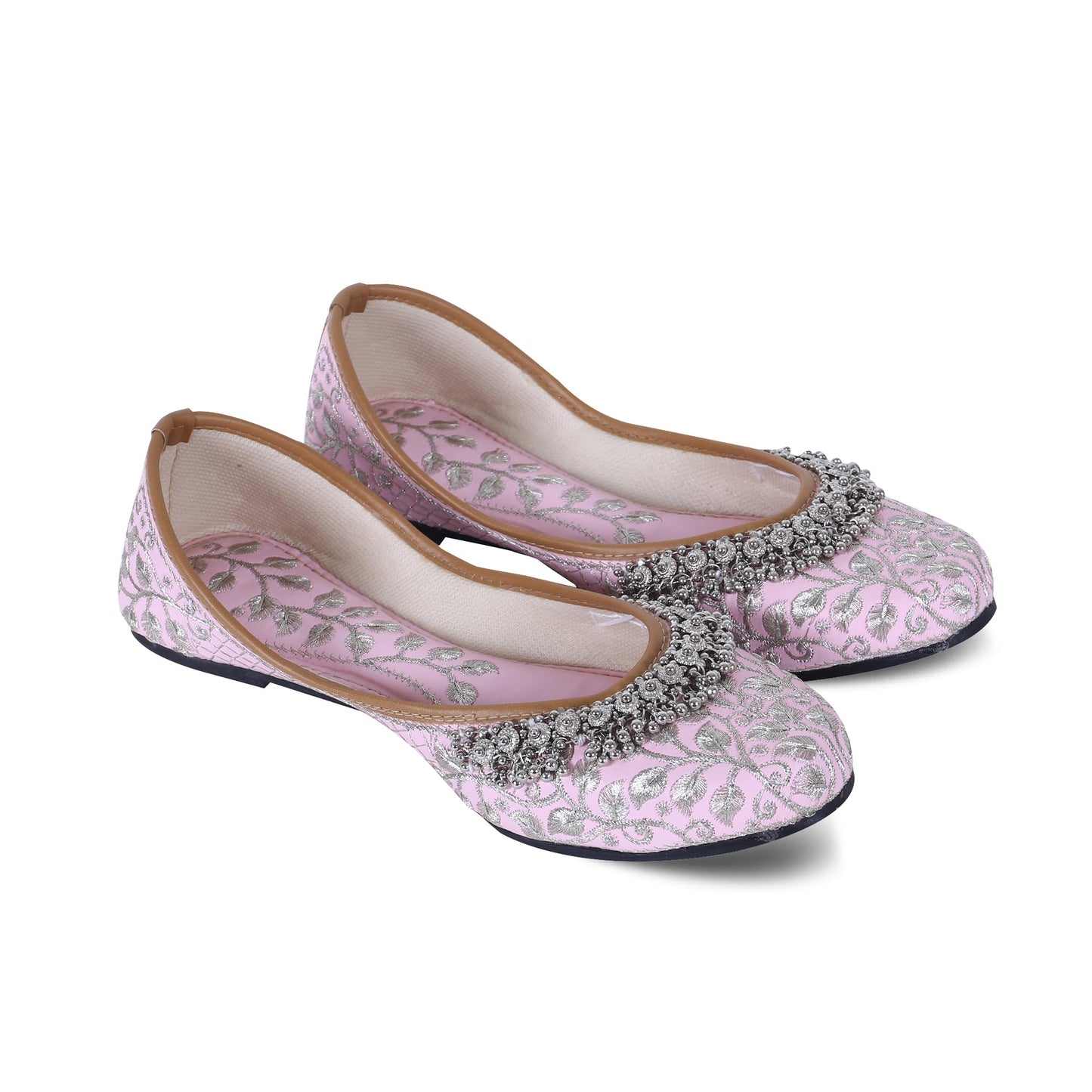 DFR Women Rajasthani Embroidered with Payal Punjabi Mojari Juti Shoe