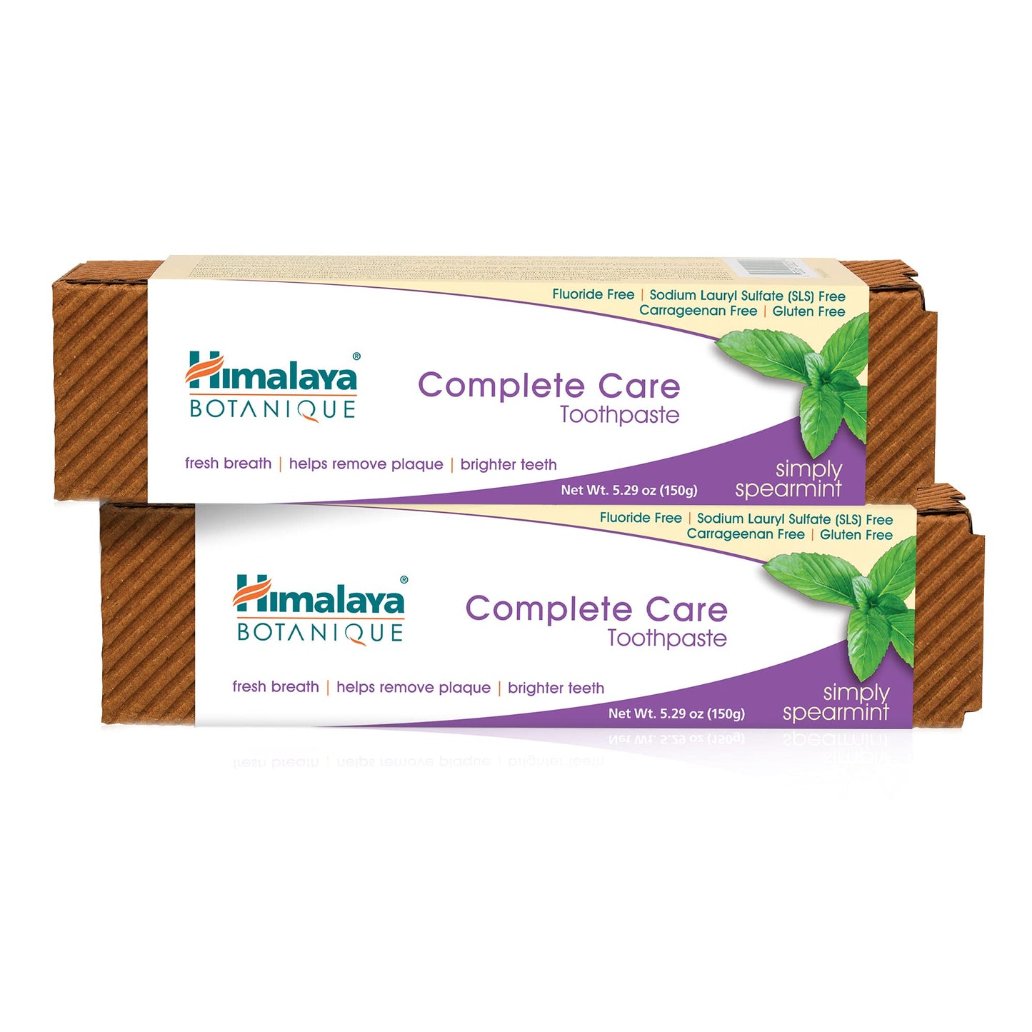Himalaya Botanique Complete Care Toothpaste, Herbal, Mint Flavor, Fights Plaque, Freshens Breath, Fluoride Free, No Artificial Flavors, SLS Free, Cruelty Free, Foaming, 5.29 Oz, 4 Pack