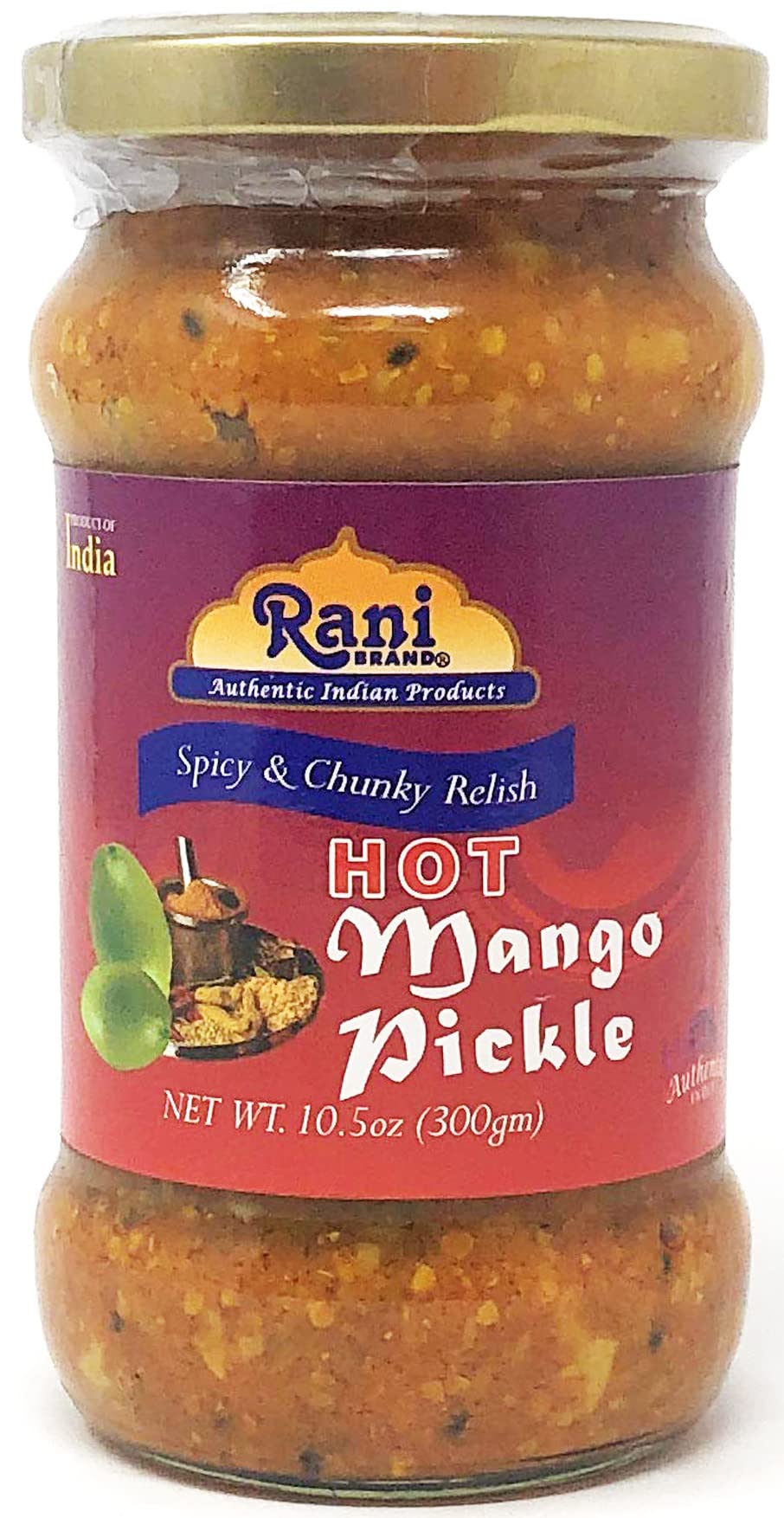 Rani Lime Pickle Hot (Achar, Spicy Indian Relish) 10.5oz (300g) Glass Jar ~ Vegan | Gluten Free | NON-GMO | No Colors | Popular Indian Condiment, Indian Origin