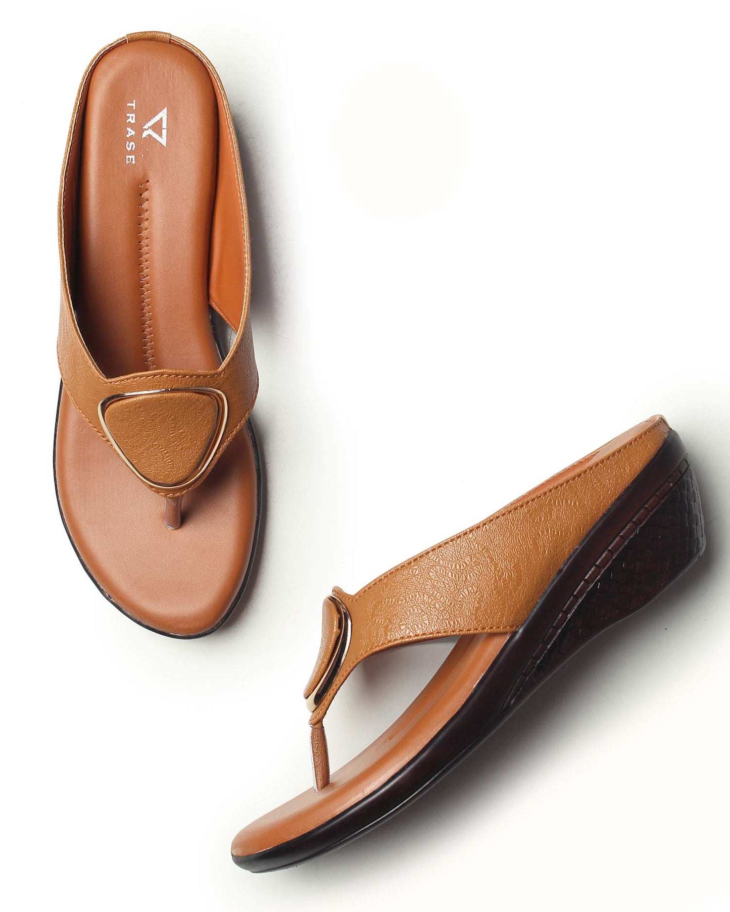 TRASE Women's Fashion Sandal | Faux Leather, Comfortable & Stylish Wedges | Ideal for Casual & Formal Occasions 2 inches heel