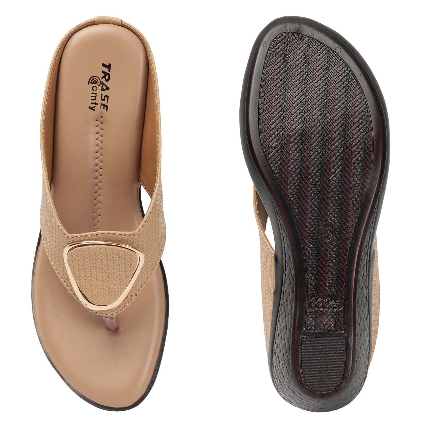 TRASE Women's Fashion Sandal | Faux Leather, Comfortable & Stylish Wedges | Ideal for Casual & Formal Occasions 2 inches heel