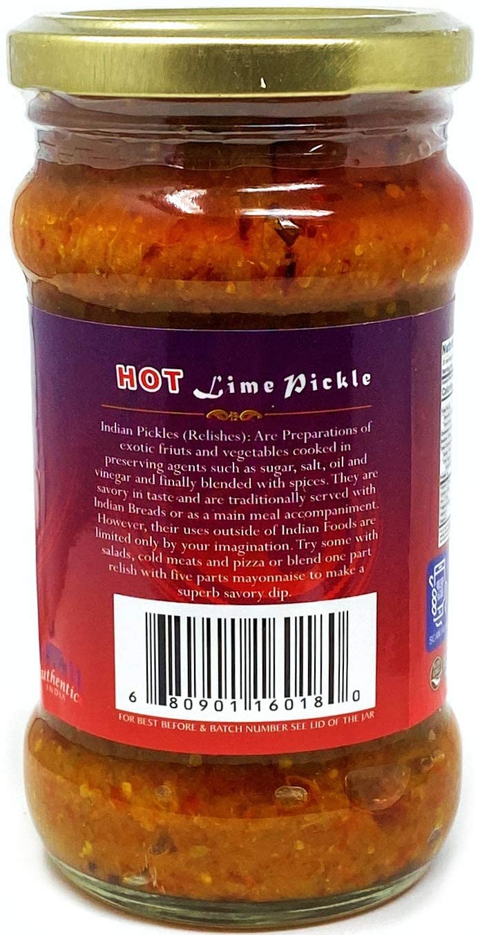 Rani Lime Pickle Hot (Achar, Spicy Indian Relish) 10.5oz (300g) Glass Jar ~ Vegan | Gluten Free | NON-GMO | No Colors | Popular Indian Condiment, Indian Origin