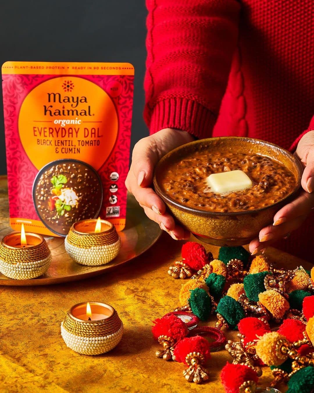 Maya Kaimal Foods - Organic Indian Everyday Dal - 6 pack variety of 10oz Ready to Eat Meals - Fully Cooked - Vegan - Kosher - Microwavable - made from Lentils, Beans, Squash, Coconut, Peas