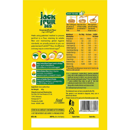 Eastern Jackfruit365 Green Jackfruit Flour-800G(4 Packs of 200g)