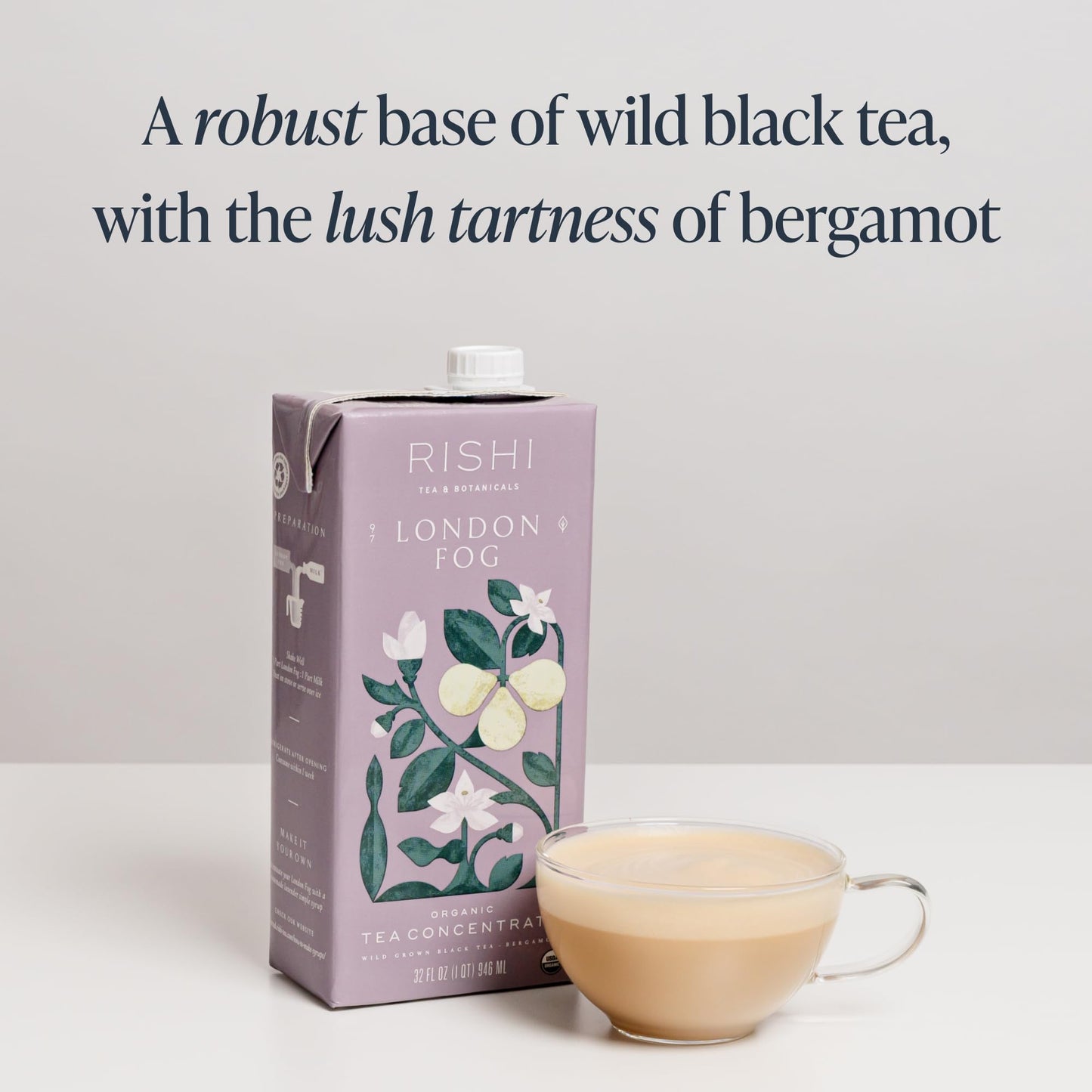 Rishi Tea Masala Chai Latte - Organic Black Tea Concentrate, Easy-to-Serve Hot or Iced Chai Mix - 32 fl oz Carton, 8 Servings (Pack of 12)