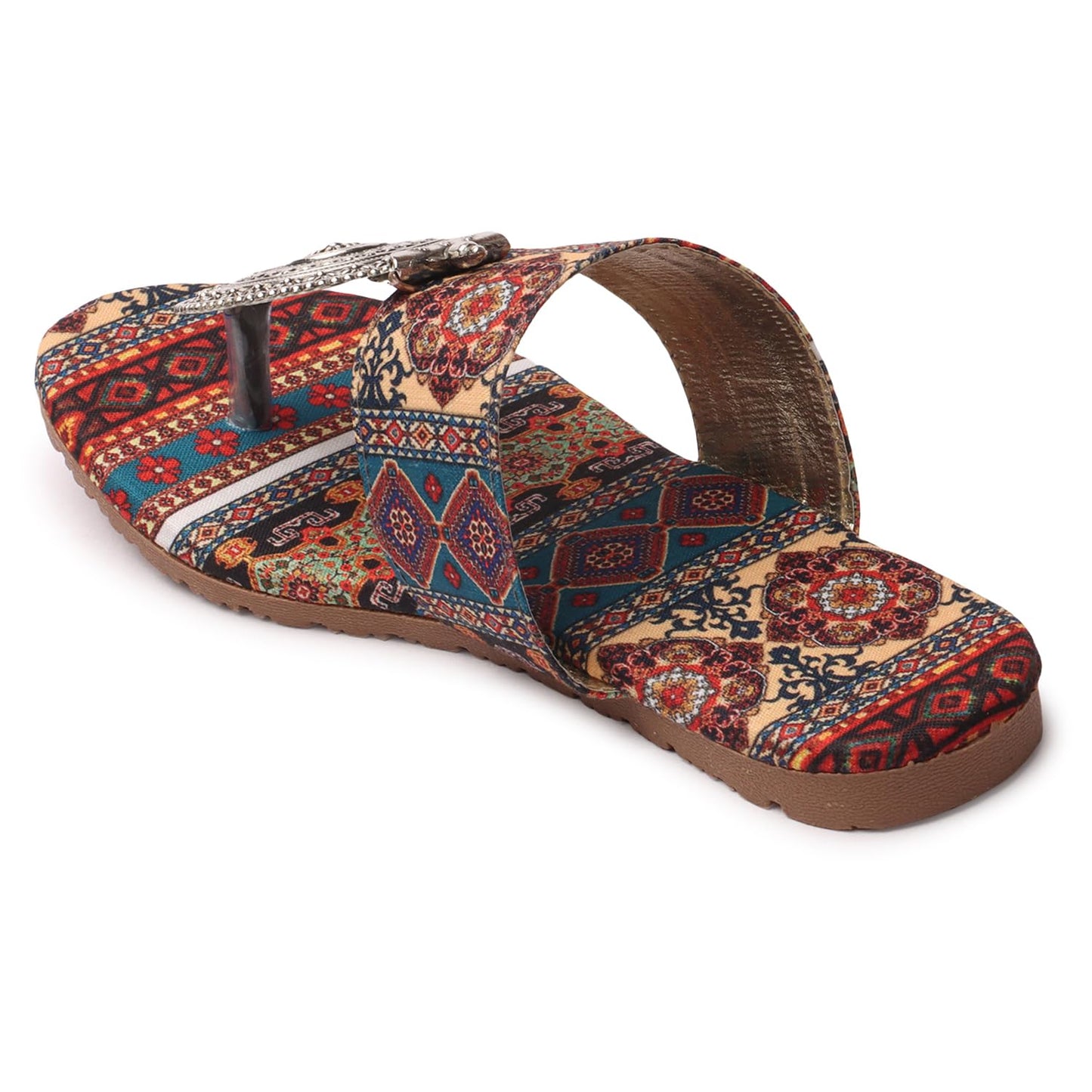 Women's Banjara Style Rajasthani Chappal Ethnic Flats Sandal, Traditional Slip-On Slipper 3 to 8 Sizes