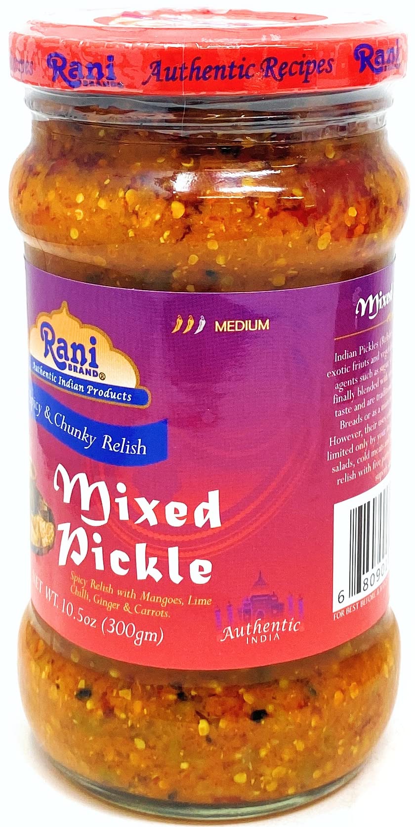 Rani Lime Pickle Hot (Achar, Spicy Indian Relish) 10.5oz (300g) Glass Jar ~ Vegan | Gluten Free | NON-GMO | No Colors | Popular Indian Condiment, Indian Origin
