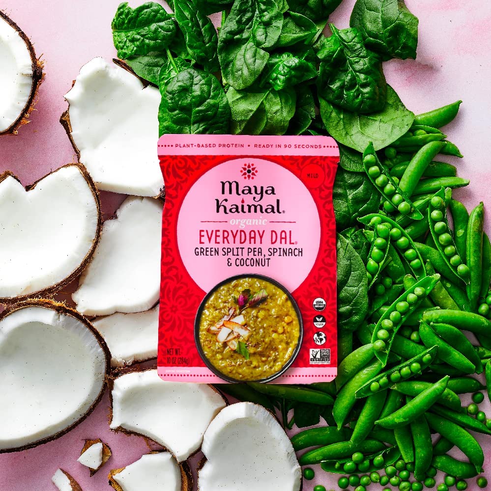 Maya Kaimal Foods - Organic Indian Everyday Dal - 6 pack variety of 10oz Ready to Eat Meals - Fully Cooked - Vegan - Kosher - Microwavable - made from Lentils, Beans, Squash, Coconut, Peas