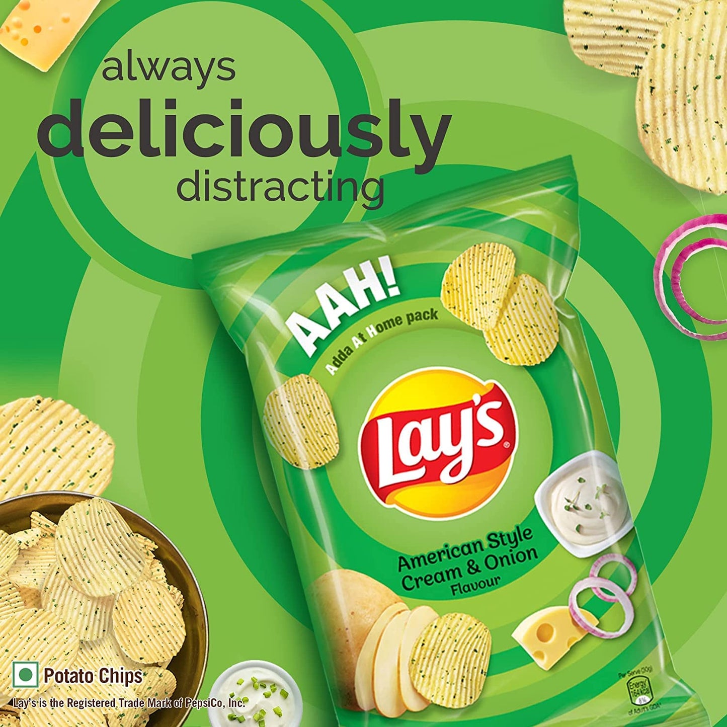 Lay's Potato Chips, India's Magic Masala Flavour, Crunchy Chips & Snacks 3 PACK