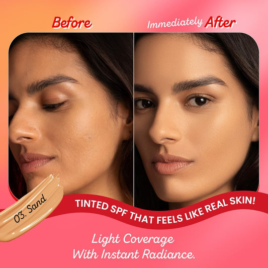 Dot. And Key Strawberry Dew Tinted Sunscreen SPF 50+ Pa++++ - 03 Sand | Protection Against UA/UB | Broad Spectrum, Water & Sweat resistant | For All Skin Types | 50ml