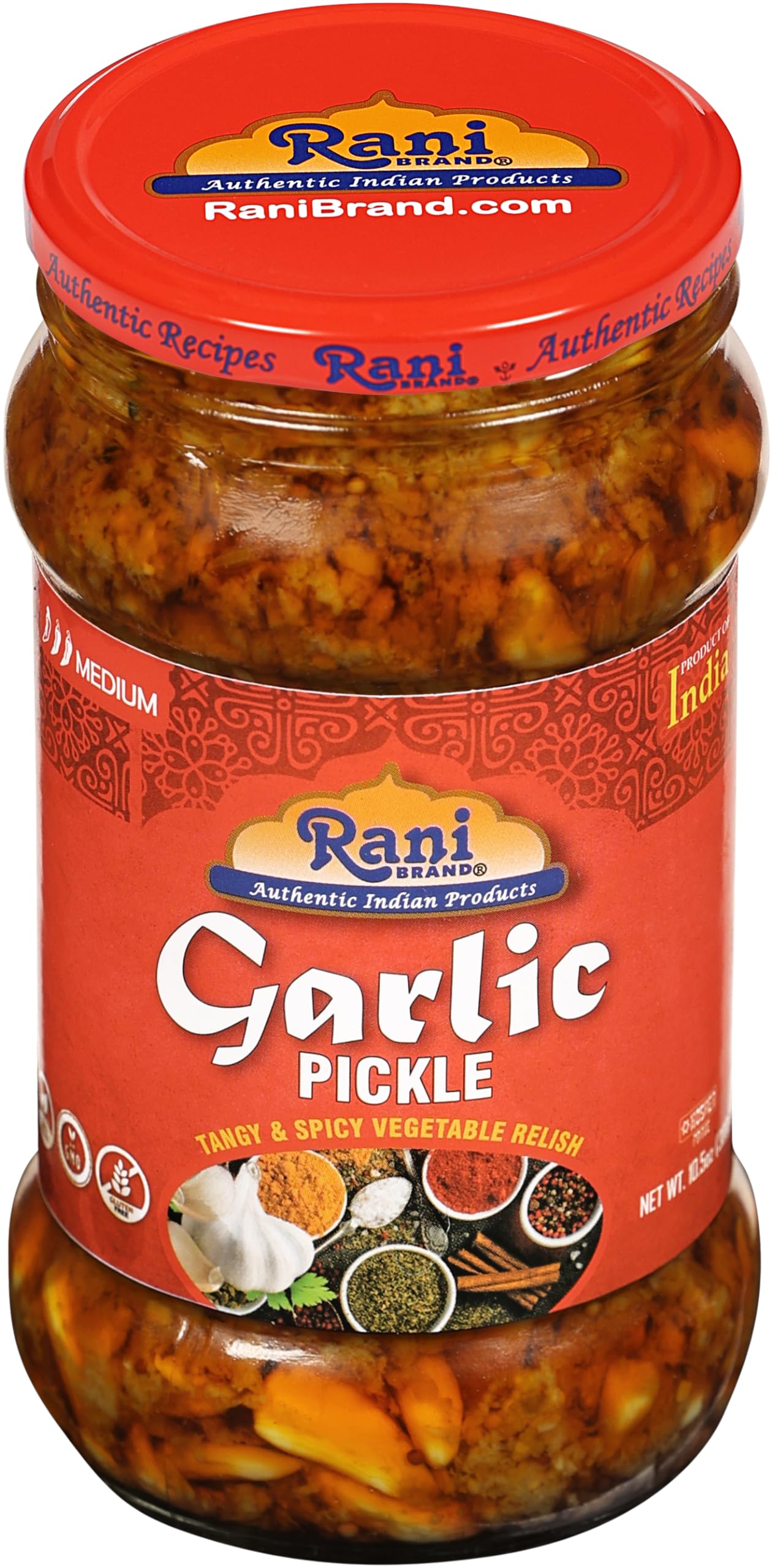 Rani Lime Pickle Hot (Achar, Spicy Indian Relish) 10.5oz (300g) Glass Jar ~ Vegan | Gluten Free | NON-GMO | No Colors | Popular Indian Condiment, Indian Origin