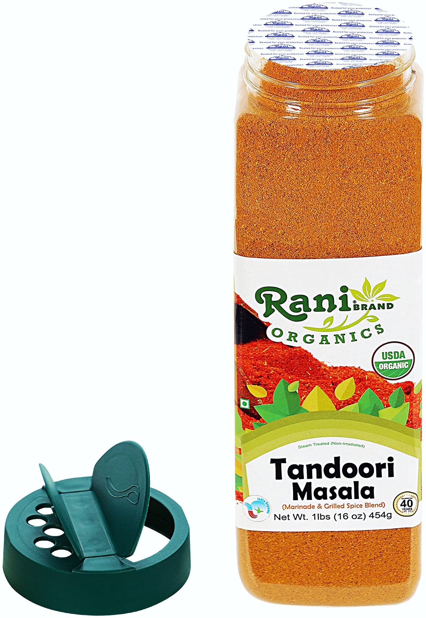 Rani Tandoori Masala (Natural, No Colors Added) Indian 11-Spice Blend 3oz (85g) PET Jar ~ Salt Free | Vegan | Gluten Friendly | NON-GMO | Kosher | Indian Origin